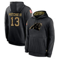 C.Panthers #13 John Metchie III Player Black Salute to Service Pullover Hoodies Limited Game Edoa Stitched Jerseys