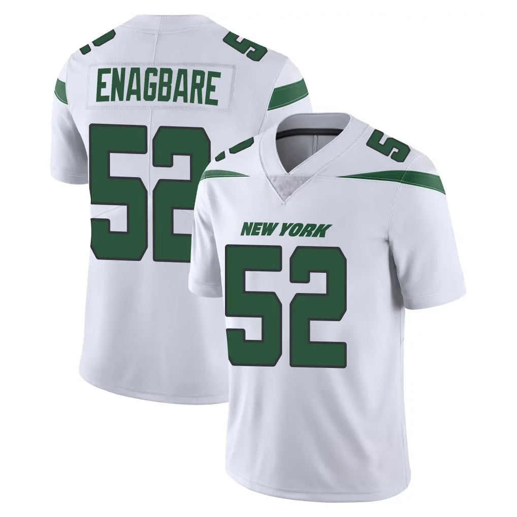 NY.Jets #52 Kingsley Enagbare Player White Spotlight Limited Vapor Home Game Edoa Stitched Jerseys