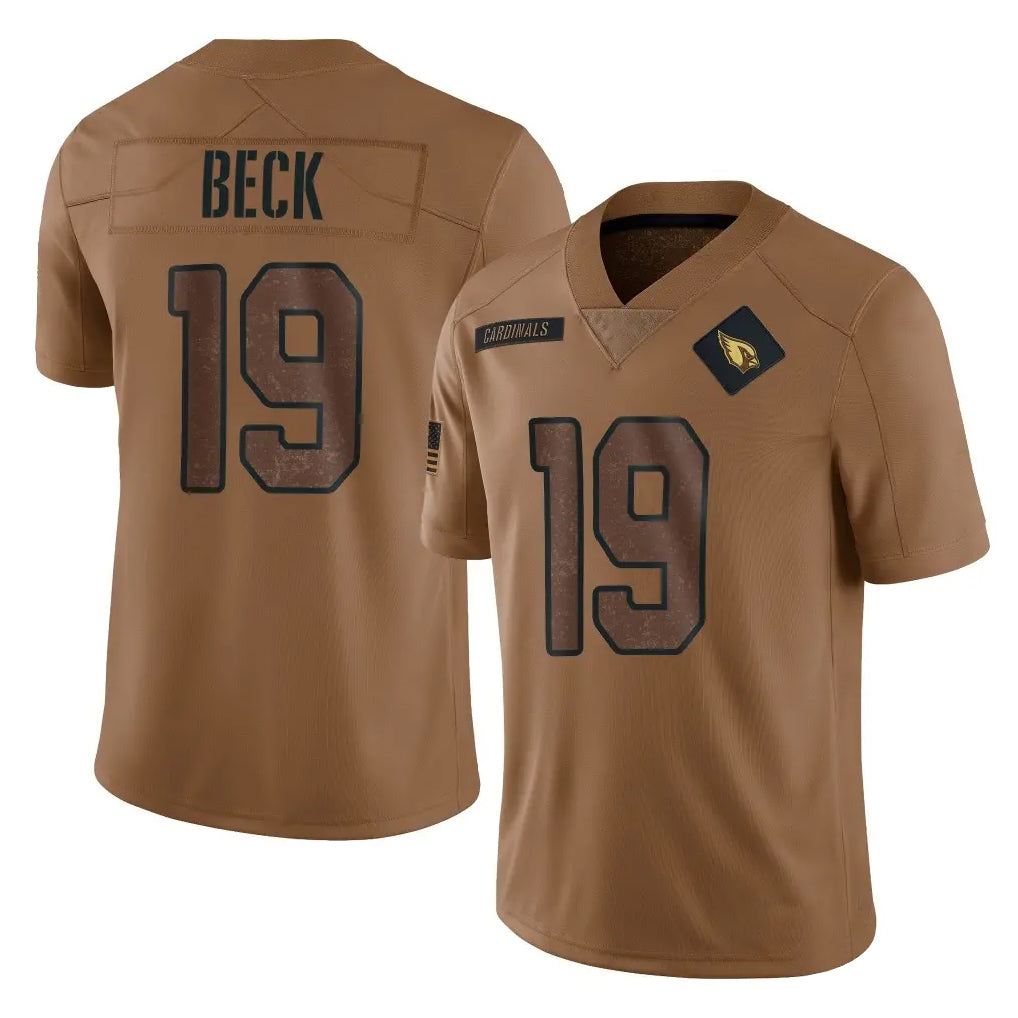 A.Cardinals #19 Carson Beck Player Brown Limited Salute To Service Game Edoa Stitched Jerseys