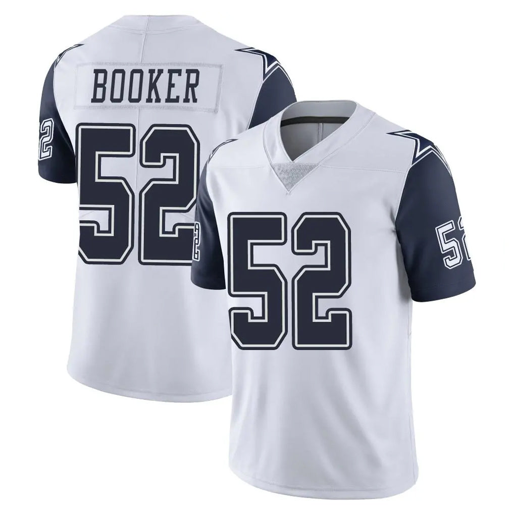 D.Cowboys #52 Tyler Booker Player White-Navy Limited Color Rush Vapor Untouchable Home Game Edoa Stitched Jerseys