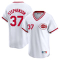 C.Reds #37 Tyler Stephenson Player White Cooperstown Collection Limited T-shirt Home Edoa Stitched Jerseys