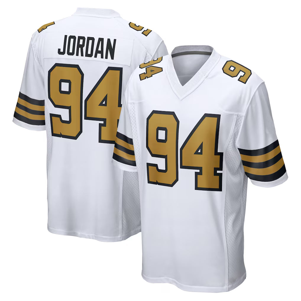 NO.Saints #94 Cameron Jordan Player White Alternate Home Game Edoa Stitched Jerseys