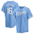 KC.Royals #16 Bo Jackson Player Light Blue Home Game Edoa Stitched Jerseys