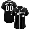 Custom Black White Classic Style Authentic Baseball Jersey-1
