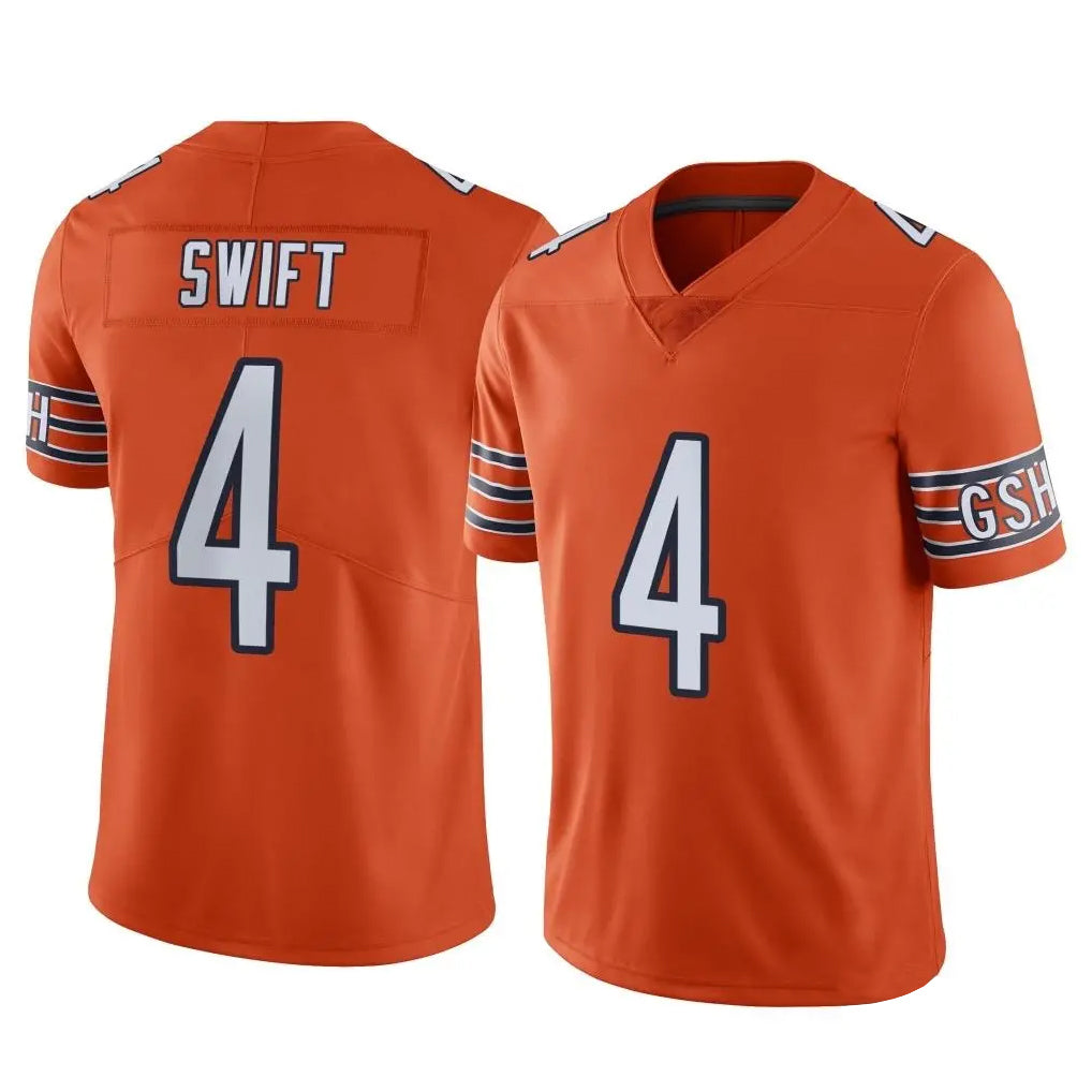 C.Bears #4 D'Andre Swift Player Orange Alternate Vapor Limited Home Game Edoa Stitched Jerseys