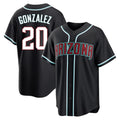 A.Diamondbacks #20 Luis Gonzalez Player Black Home Game Edoa Stitched Jerseys