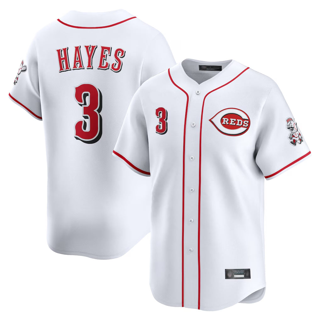 C.Reds #3 Ke'Bryan Hayes Player White Home Limited Edoa Stitched Jerseys