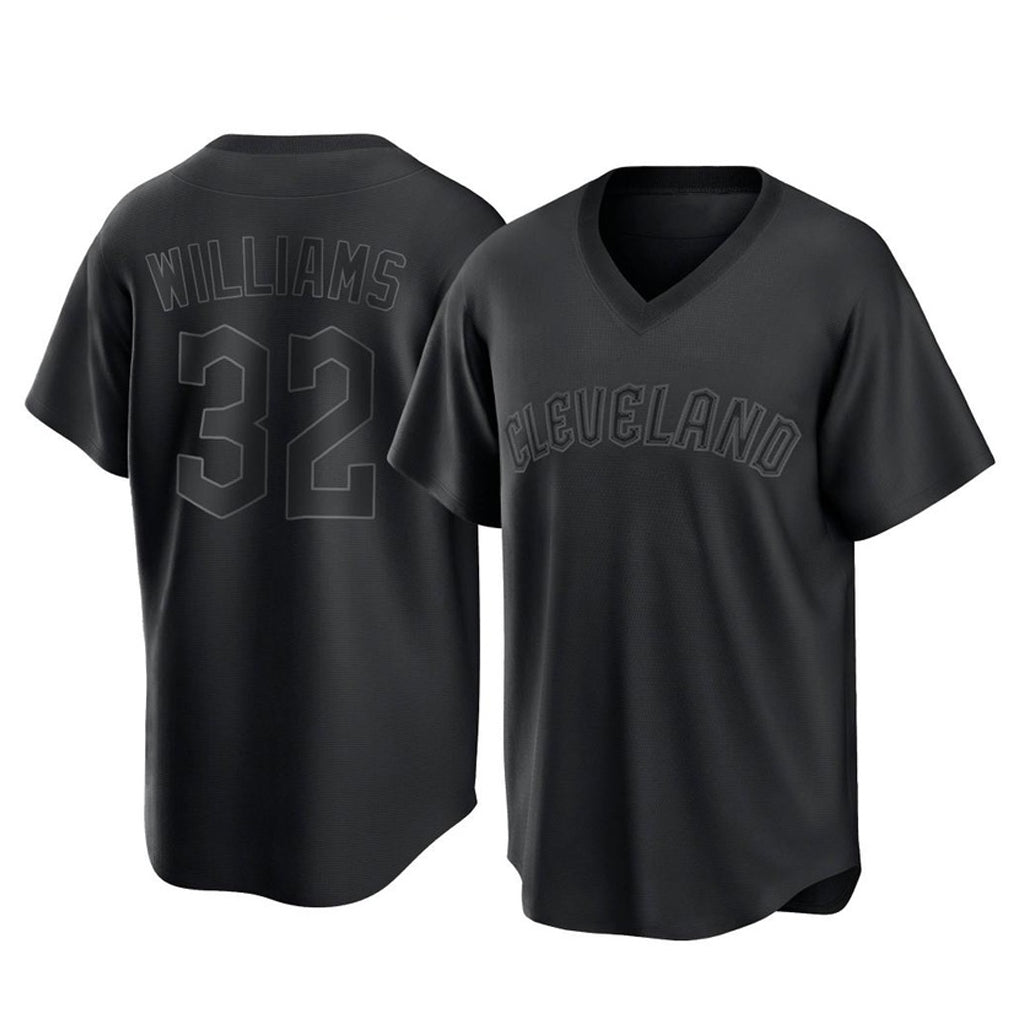 C.Guardians #32 Gavin Williams Player Black T-shirt Home Game Edoa Stitched Jerseys