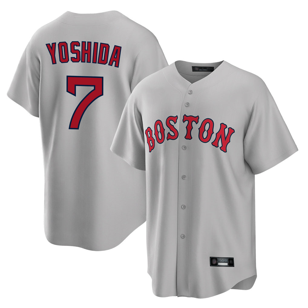 B.Red Sox #7 Masataka Yoshida Player Gray Road Home Game Edoa Stitched Jerseys