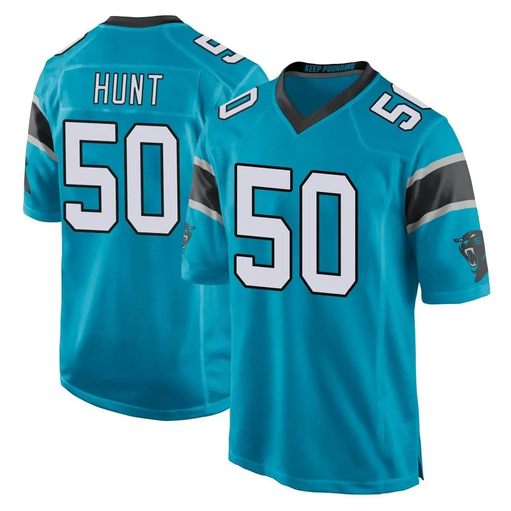 C.Panthers #50 Robert Hunt Player Blue Game Edoa Stitched Jerseys