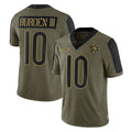 C.Bears #10 Luther Burden III Player Olive Salute to Service Limited Edoa Stitched Jerseys