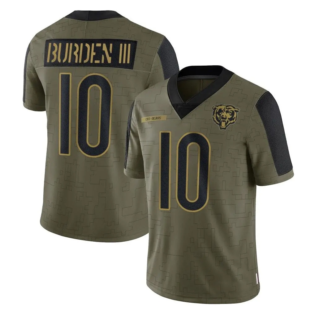 C.Bears #10 Luther Burden III Player Olive Salute to Service Limited Edoa Stitched Jerseys