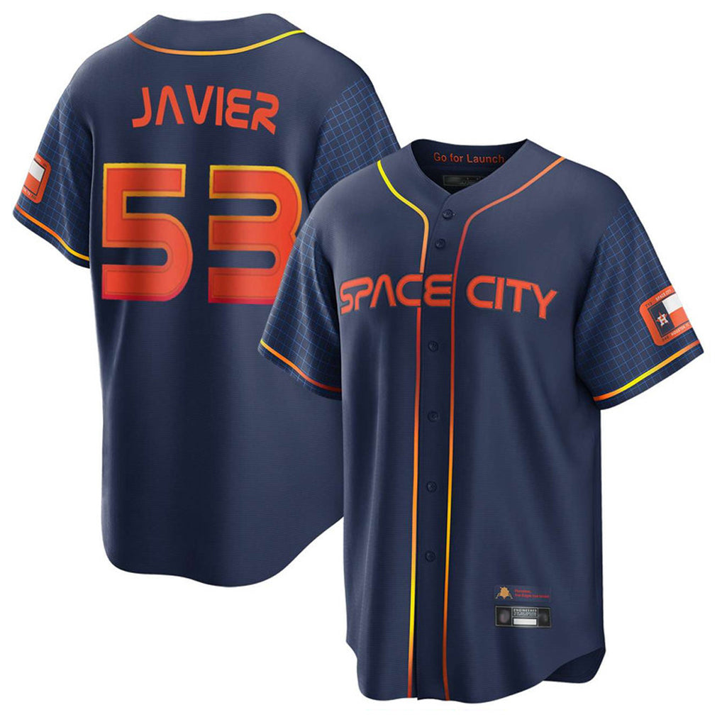 H.Astros #53 Cristian Javier Player Navy City Connect Home Game Edoa Stitched Jerseys