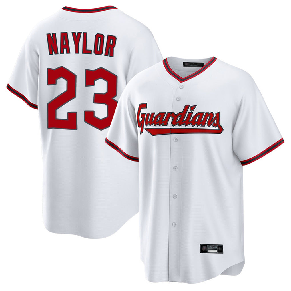 C.Guardians #23 Bo Naylor Player White Game Home Edoa Stitched Jerseys