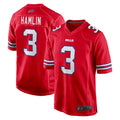 B.Bills #3 Damar Hamlin Player Red Home Game Edoa Stitched Jerseys