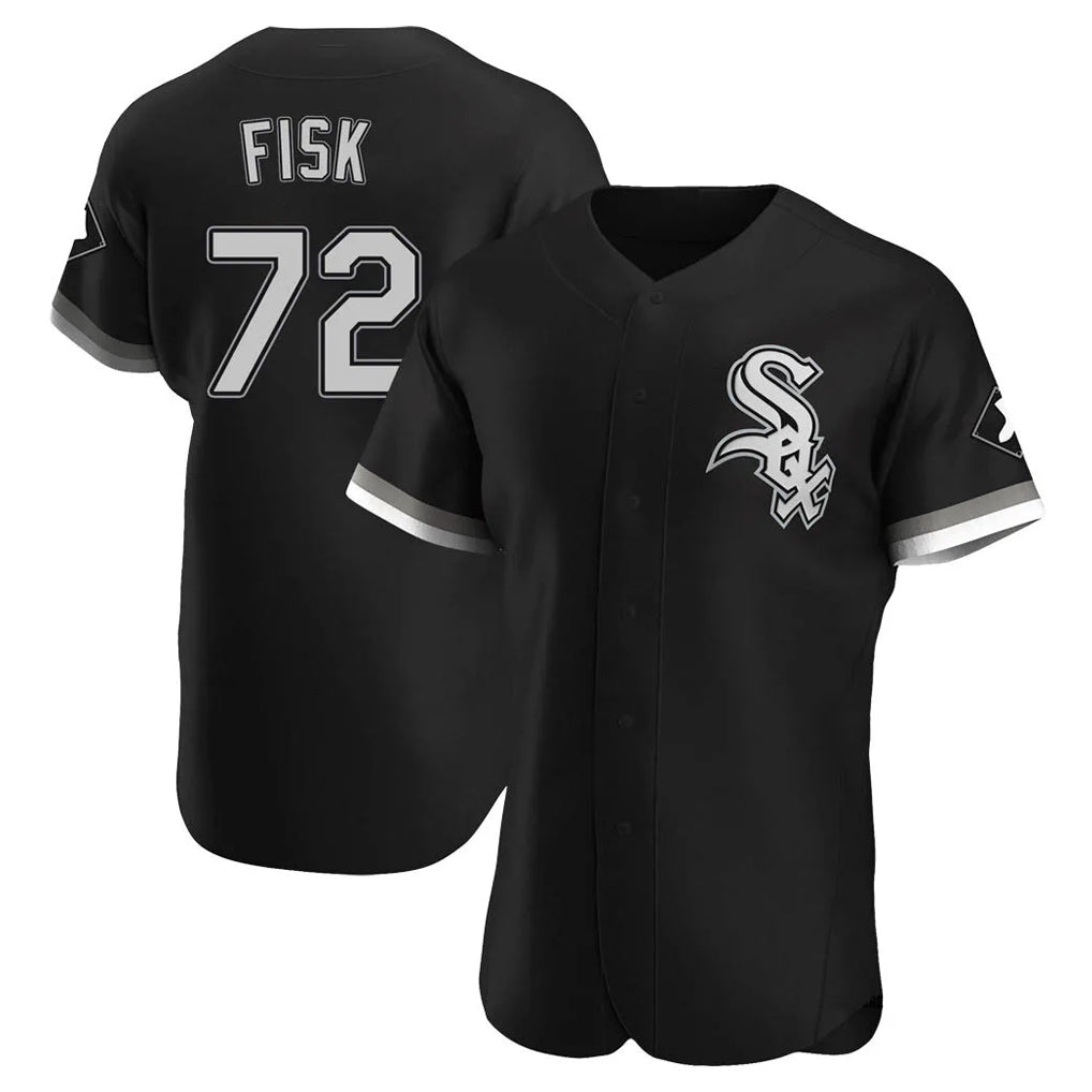 C.White Sox #72 Carlton Fisk Player Black Limited Elite Home Edoa Stitched Jerseys