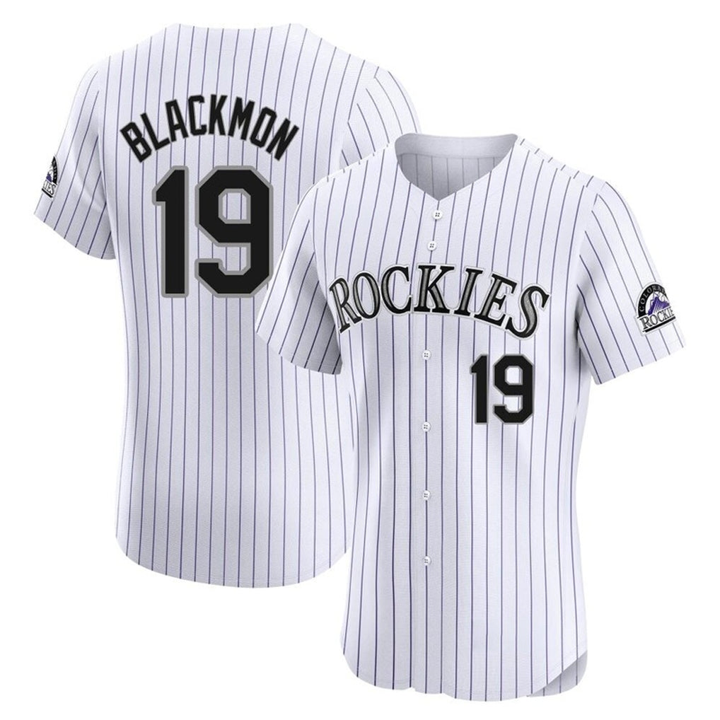 C.Rockies #19 Charlie Blackmon Player White Limited Elite Home Edoa Stitched Jerseys