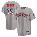 B.Red Sox #16 Jarren Duran Player Gray Road USA 250 Fourth of July Home Game Edoa Stitched Jerseys