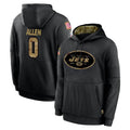 NY.Jets #0 Braelon Allen Player Black Salute to Service Hoodies Limited Game Edoa Stitched Jerseys