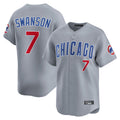 C.Cubs #7 Dansby Swanson Player Gray Road Limited Home Edoa Stitched Jerseys