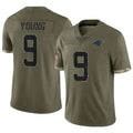 C.Panthers #9 Bryce Young Player Olive Salute To Service Limited Edoa Stitched Jerseys