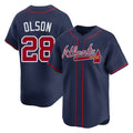 A.Braves #28 Matt Olson Player Navy Limited Home Game Edoa Stitched Jerseys