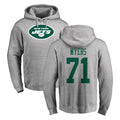 NY.Jets #71 Josh Myers Player Gray LOGO Pullover Hoodies Limited Game Edoa Stitched Jerseys