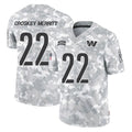 W.Commanders #22 Jacory Croskey-Merritt Player Arctic Camo Limited Salute To Service Home Game Edoa Stitched Jerseys
