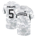 C.Panthers #5 Jaelan Phillips Player Arctic Camo Salute to Service T-Shirt Hoodies Edoa Stitched Jerseys