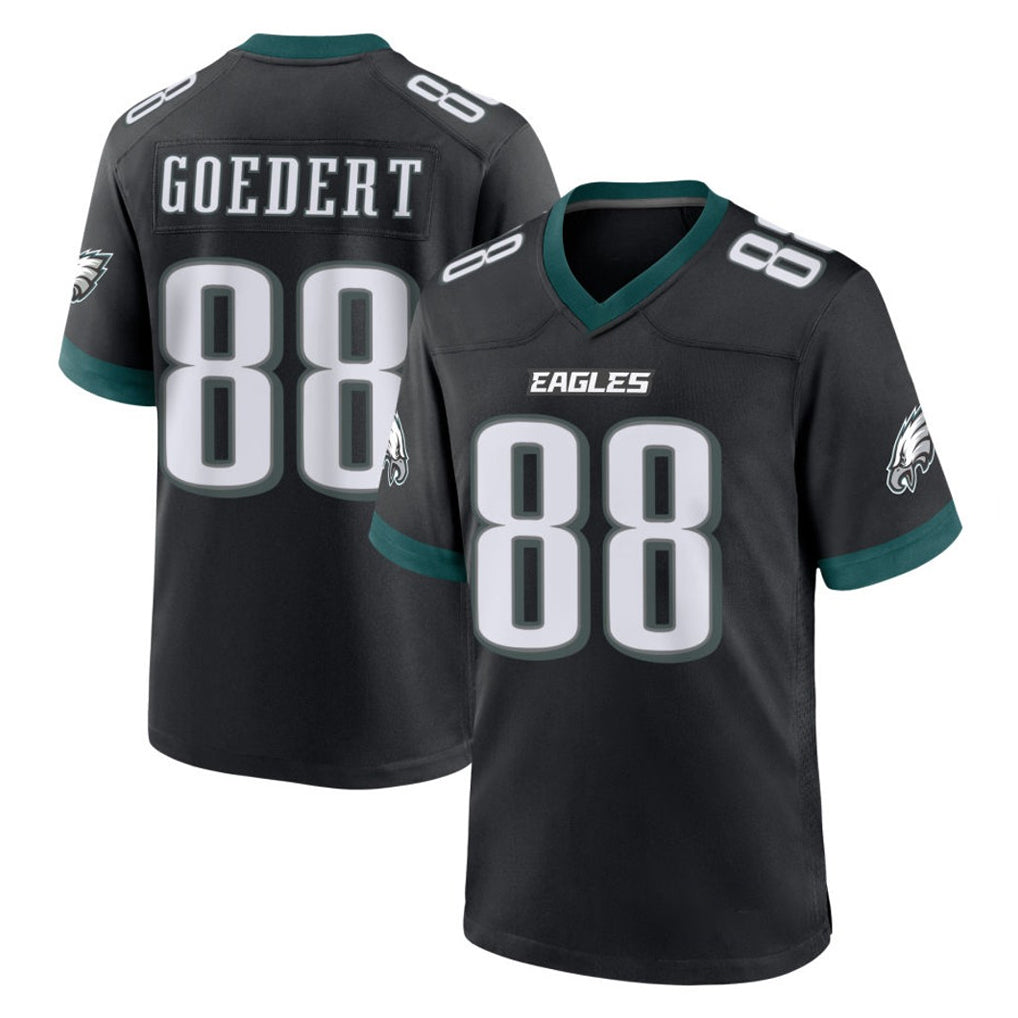 P.Eagles #88 Dallas Goedert Player Black Game Home Edoa Stitched Jerseys