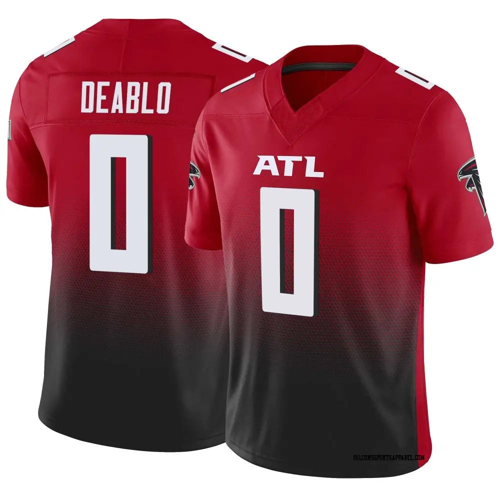 A.Falcons #0 Divine Deablo Player Red Vapor F.U.S.E. Limited Home Game Edoa Stitched Jerseys