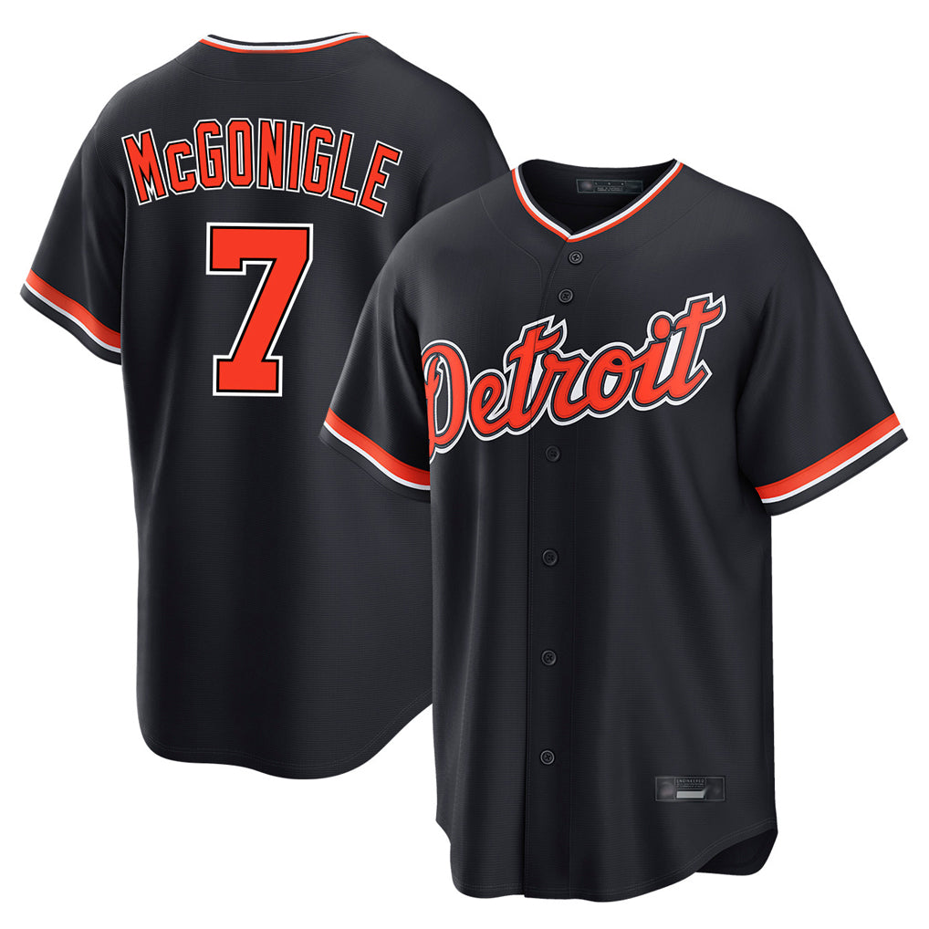 D.Tigers #7 Kevin McGonigle Player Navy Home Game Edoa Stitched Jerseys