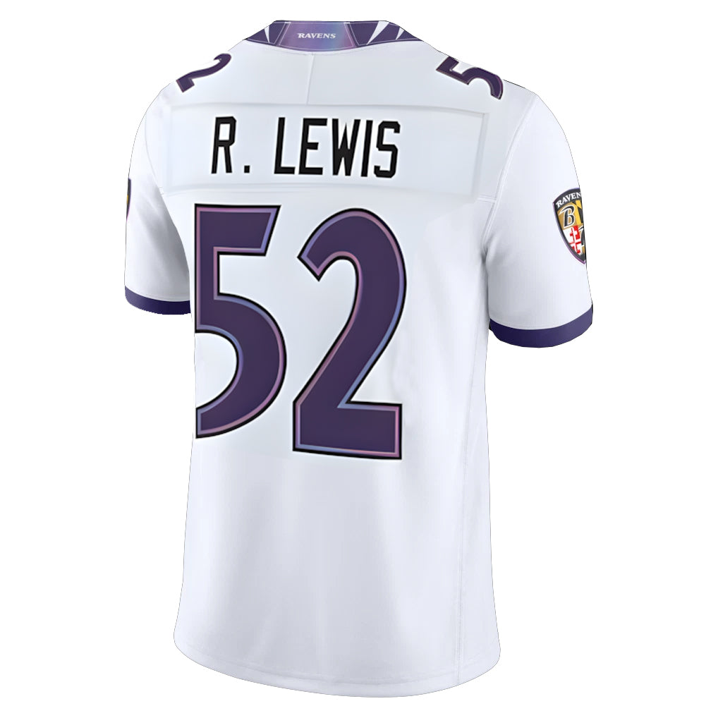 B.Ravens #52 Ray Lewis Player White  Vapor F.U.S.E. Limited Home Game Edoa Stitched Jerseys
