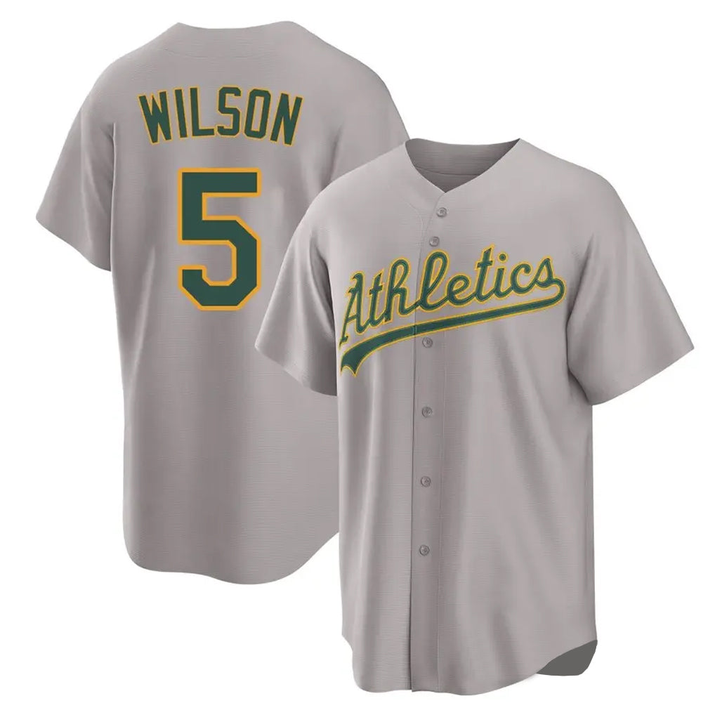 Athletics #5 Jacob Wilson Player Gray Home Game Edoa Stitched Jerseys