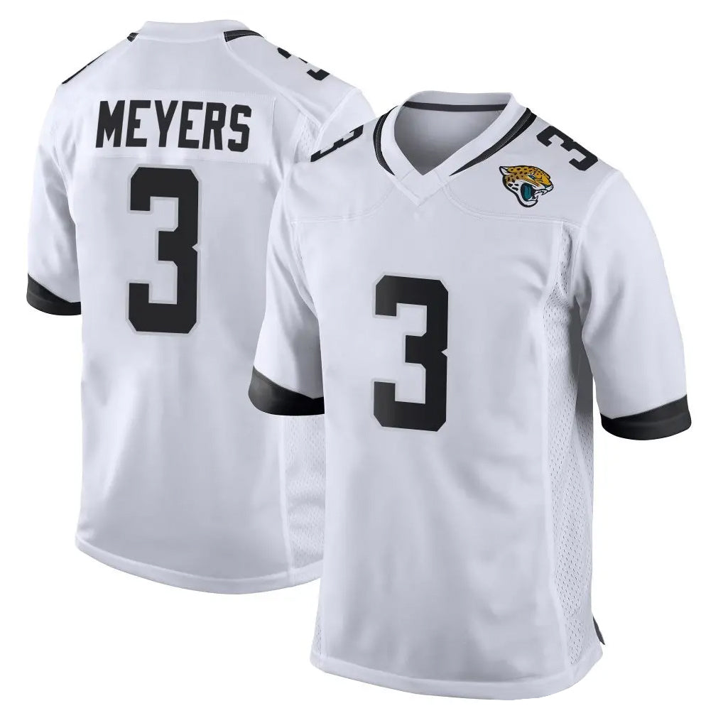 J.Jaguars #3 Jakobi Meyers Player White Home Game Edoa Stitched Jerseys