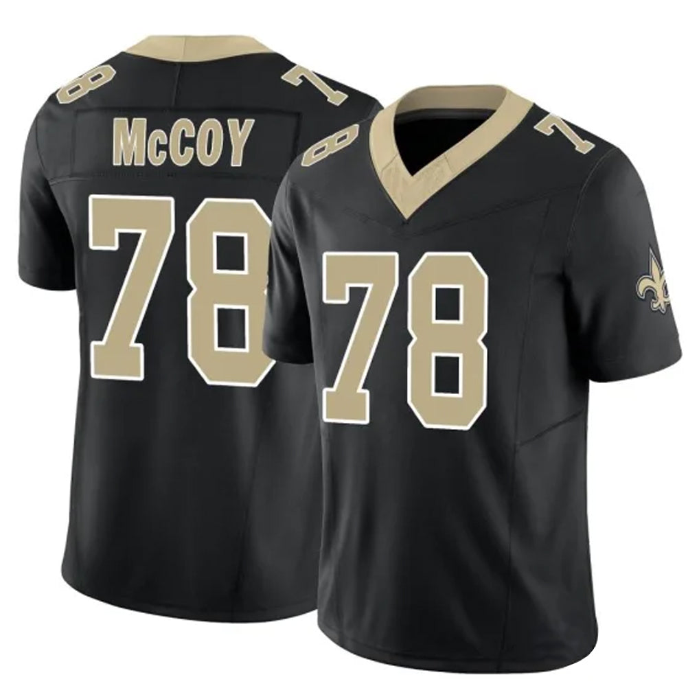 NO.Saints #78 Erik McCoy Player Black Limited Vapor F.U.S.E. Home Game Edoa Stitched Jerseys