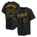Athletics #23 Shea Langeliers Player Black Snake Skin City Home Game Edoa Stitched Jerseys