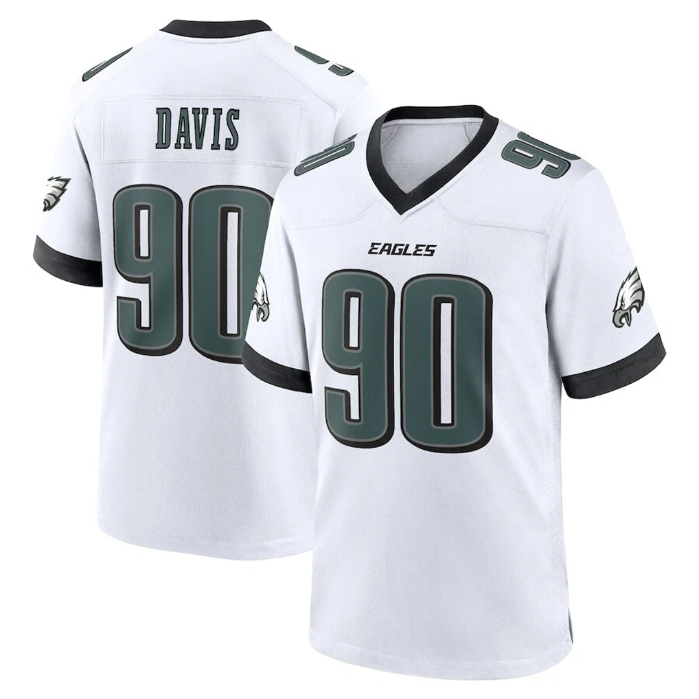 P.Eagles #90 Jordan Davis Player White Game Home Edoa Stitched Jerseys