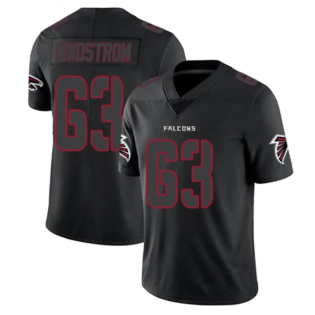A.Falcons #63 Chris Lindstrom Player Black Impact Limited Game Edoa Stitched Jerseys