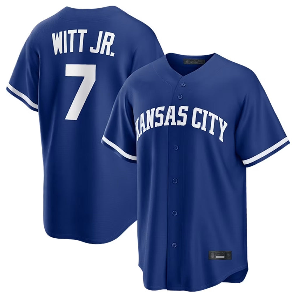 KC.Royals #7 Bobby Witt Jr. Player Royal Game Home Edoa Stitched Jerseys