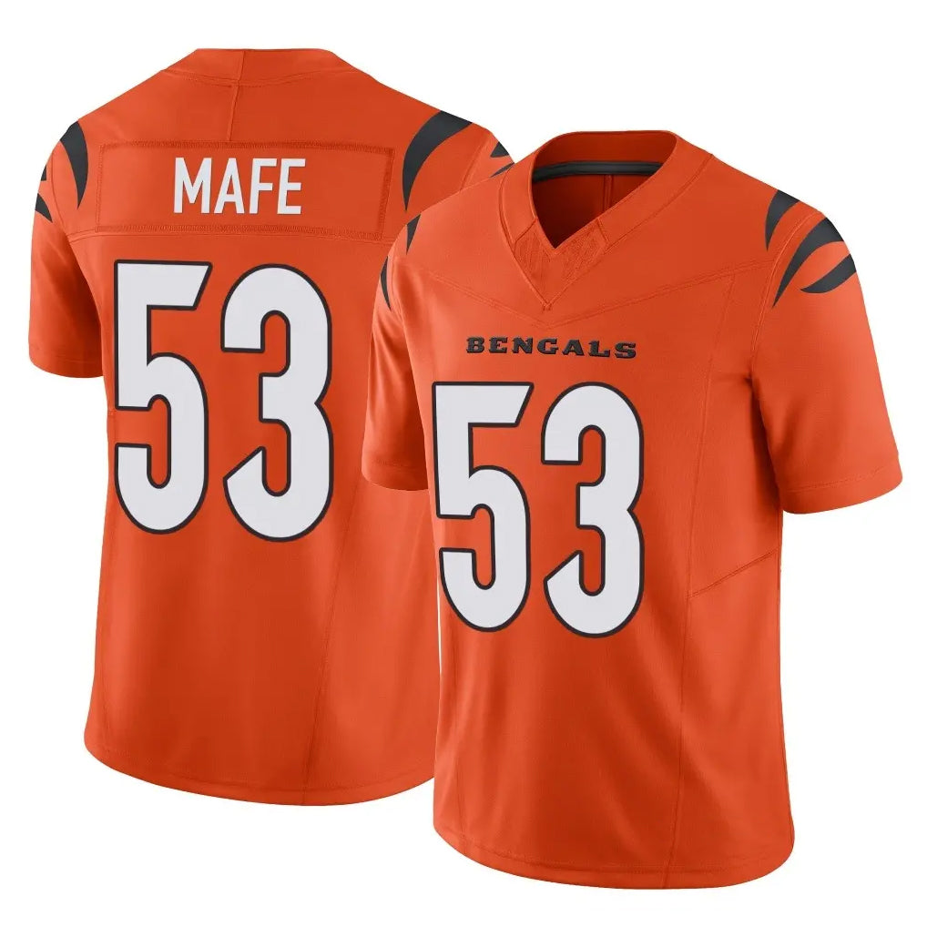 C.Bengals #53 Boye Mafe Player Orange Vapor F.U.S.E. Limited Home Game Edoa Stitched Jerseys