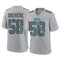 C.Panthers #58 Bobby Okereke Player Gray Atmosphere Fashion Game Edoa Stitched Jerseys
