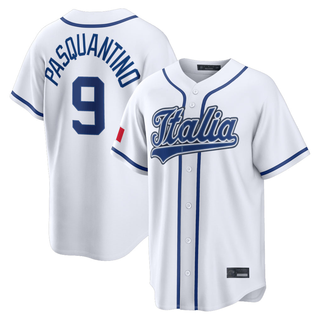 KC.Royals #9 Vinnie Pasquantino Player White Italy 2026 WBC Classic Home Edoa Stitched Jerseys