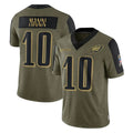 P.Eagles #10 Braden Mann Player Olive Salute To Service Limited Game Edoa Stitched Jerseys