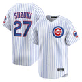 C.Cubs #27 Seiya Suzuki Player White Limited Home Game Edoa Stitched Jerseys