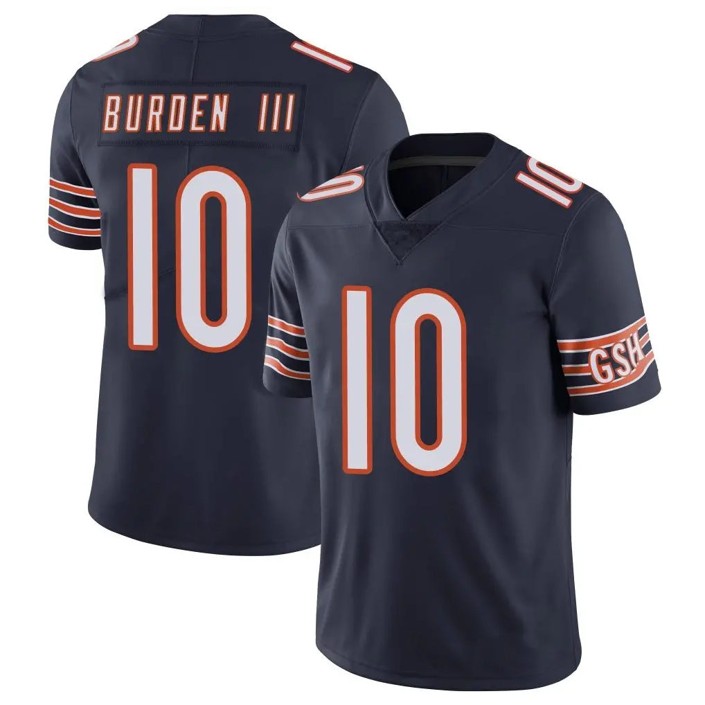 C.Bears #10 Luther Burden III Player Navy Vapor Untouchable Limited Home Game Edoa Stitched Jerseys