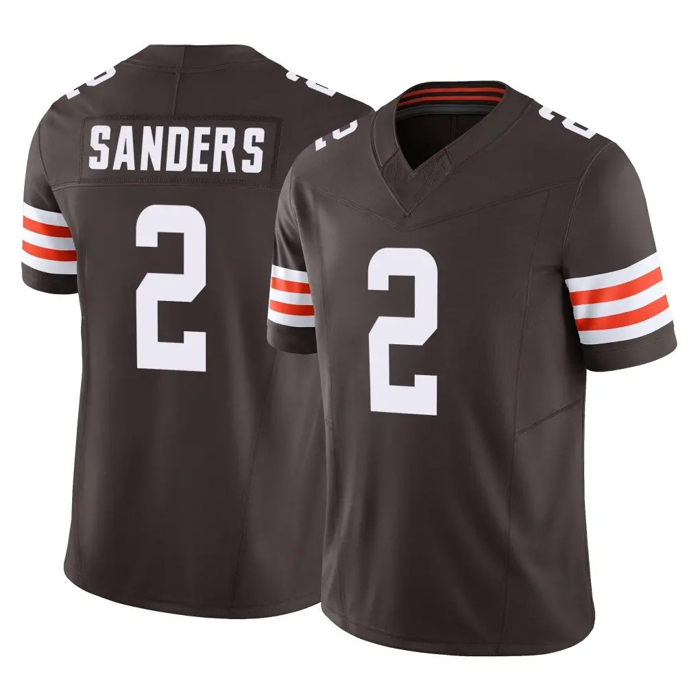 C.Browns #2 Shedeur Sanders Player Brown Vapor F.U.S.E. Limited Home Game Edoa Stitched Jerseys