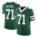 NY.Jets #71 Josh Myers Player Green Legacy Limited Vapor F.U.S.E. Home Game Edoa Stitched Jerseys