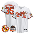 B.Orioles #35 Adley Rutschman Player White 30th Anniversary of 2131 Home Game Edoa Stitched Jerseys