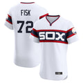 C.White Sox #72 Carlton Fisk Player White T-shirt Limited Elite Home Edoa Stitched Jerseys